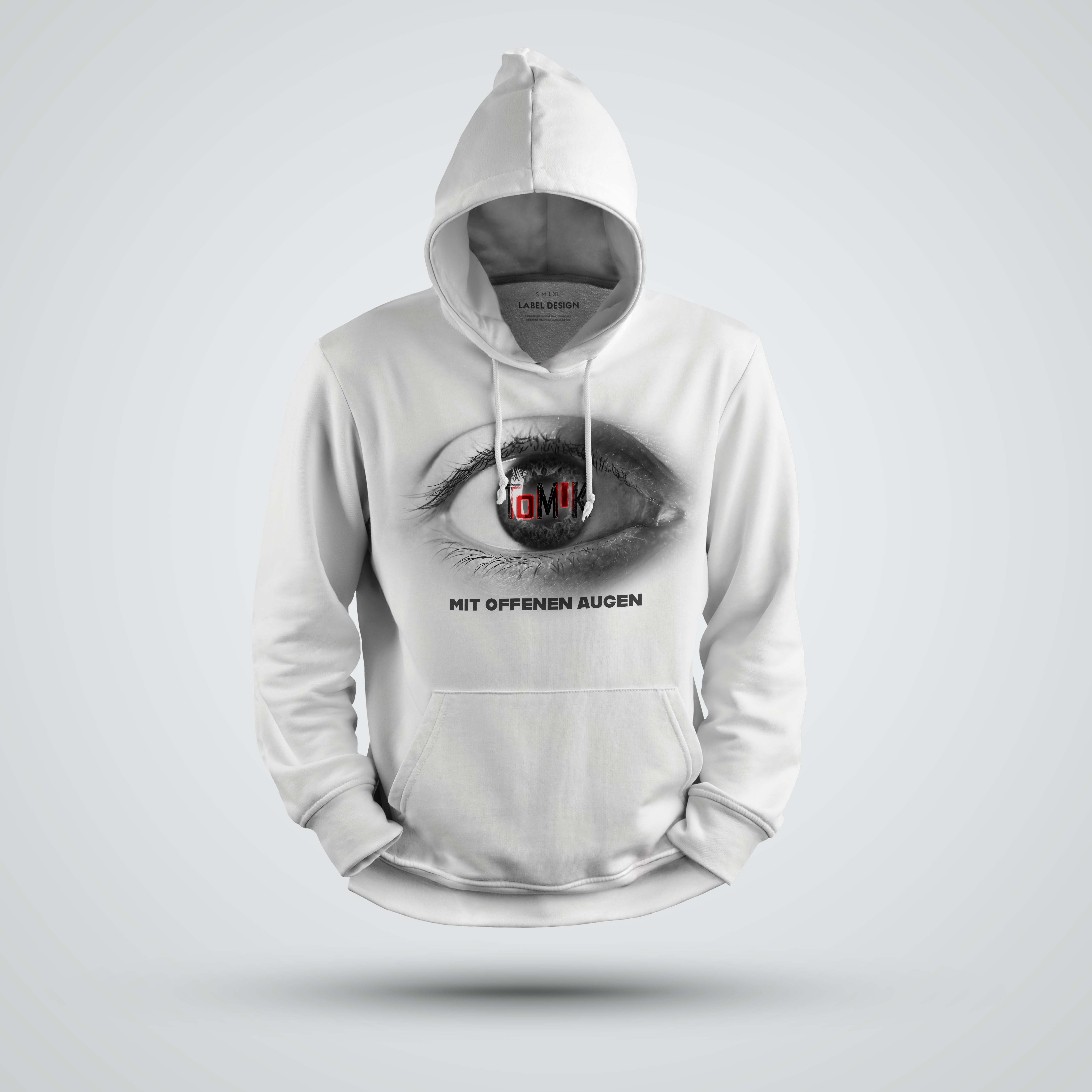Hoodie mit Frontdruck "Mit offenen Augen" Hoodie mit Frontdruck "Mit offenen Augen"